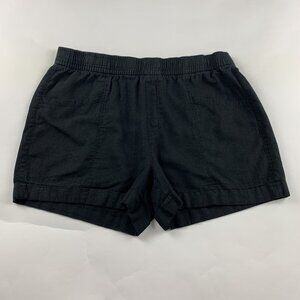 Old Navy Black Linen Blend High Rise Pull On Shorts M